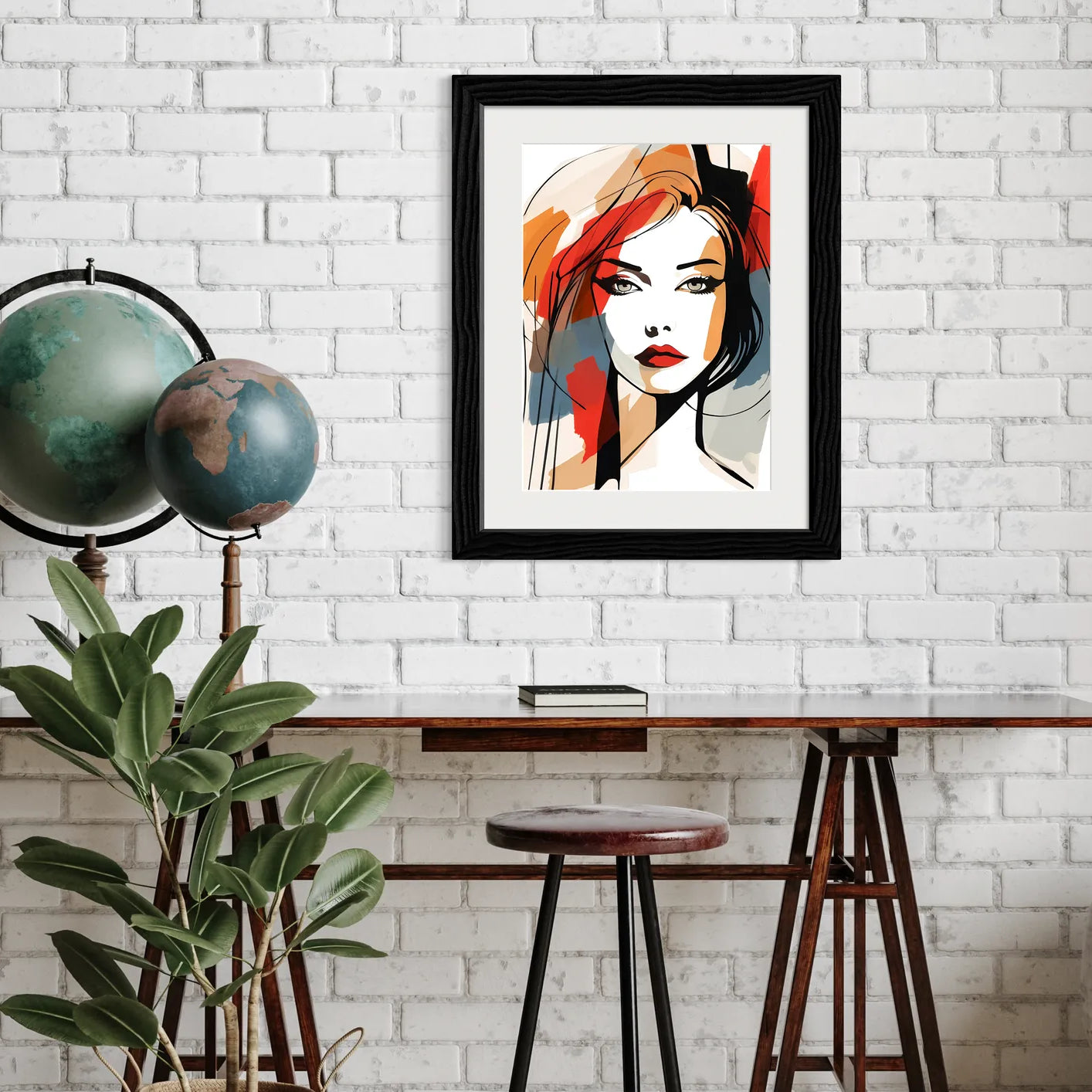 Illustration Inspired Portrait With Colour Blocks Artwork 2