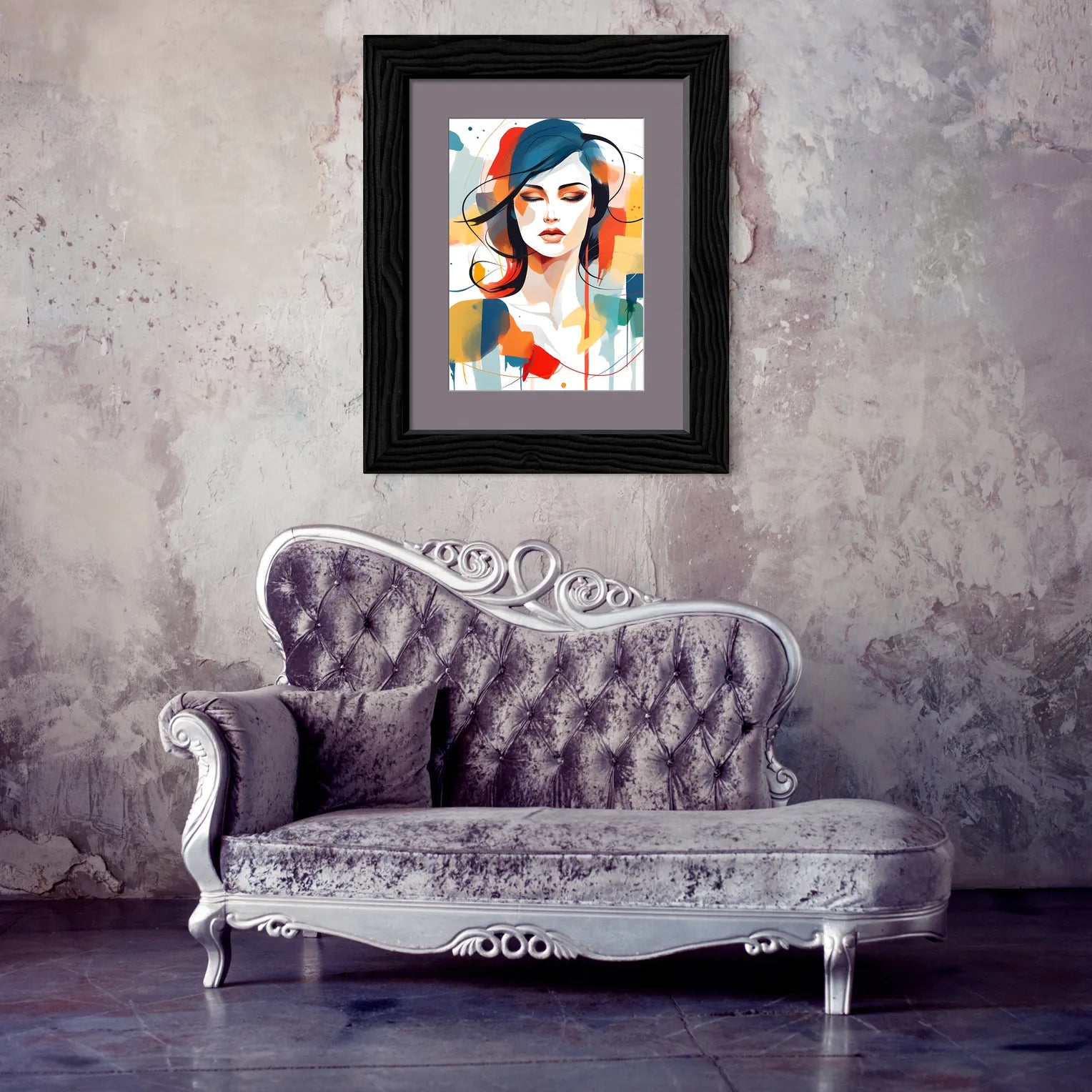 Eyes Closed Pose Sketch Portrait Art Print 2