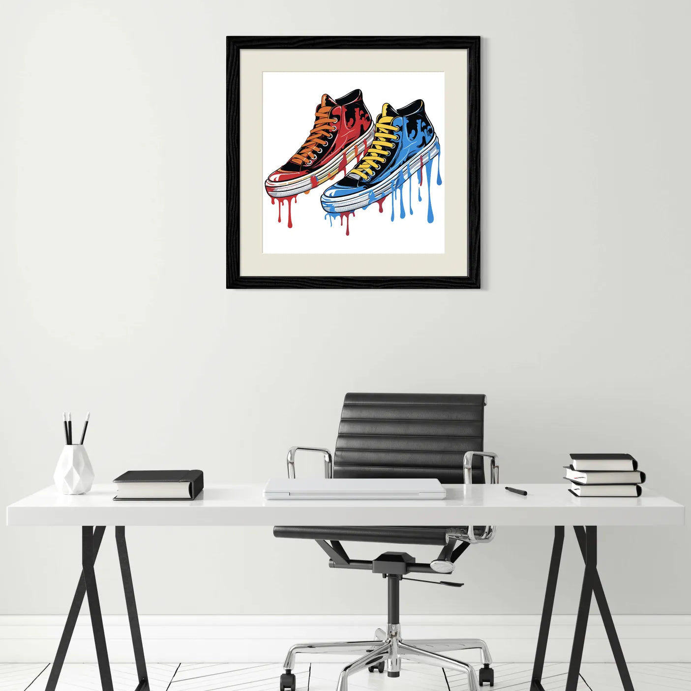 Bright Paint Drip Pair Of Sneakers Digital Art 2