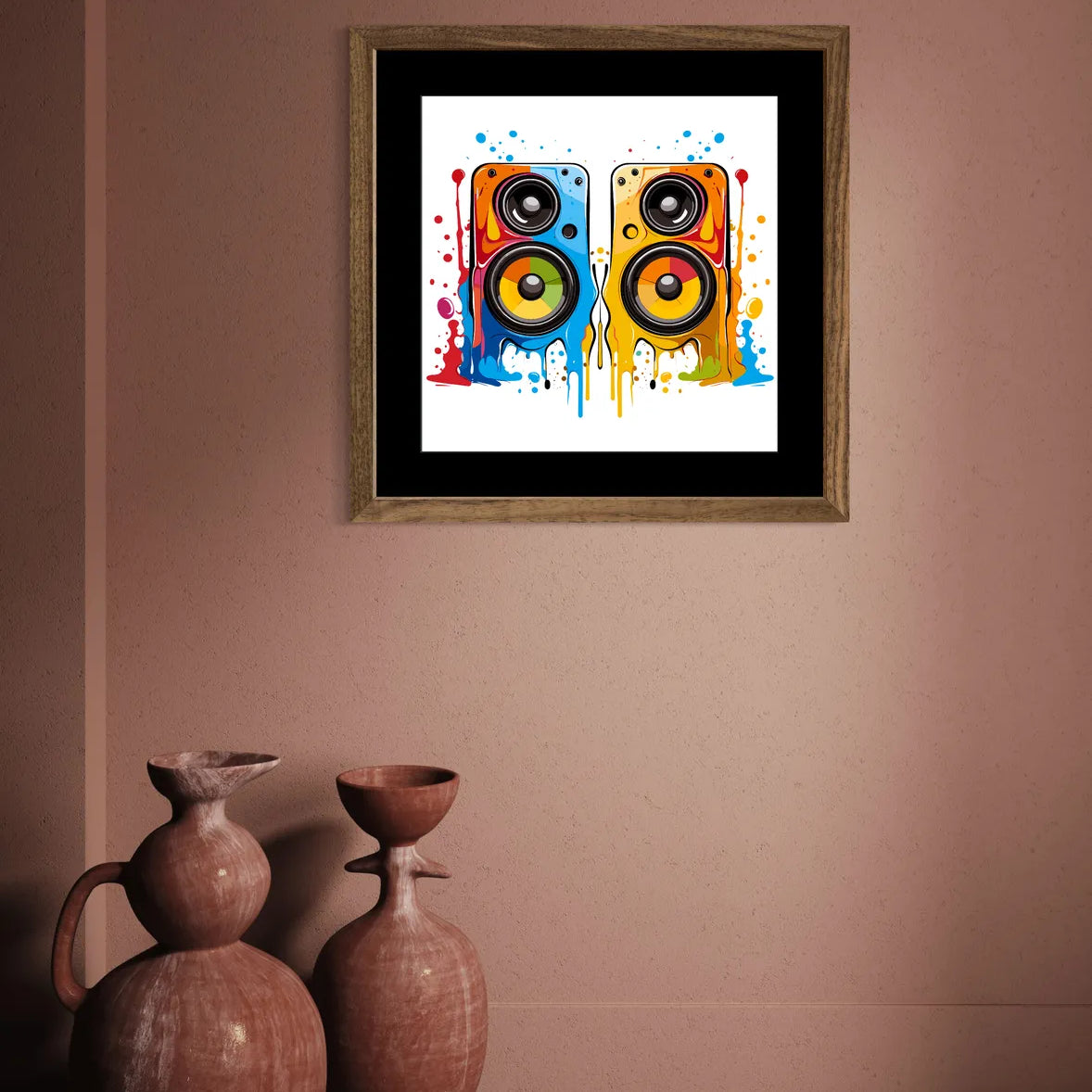 Twin Speakers Paint Meltdown Art Print 2