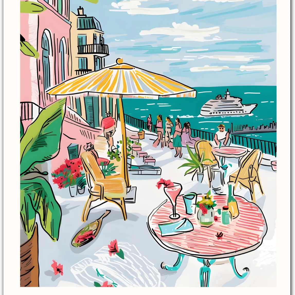 St. Tropez Art Print – Coastal French Charm and Sunny Mediterranean Vibes