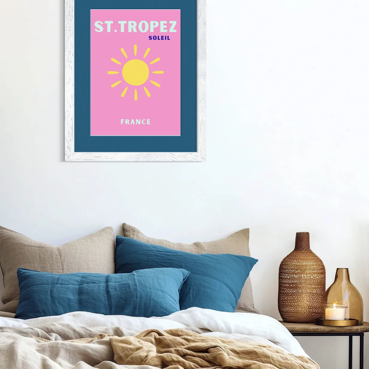 St. Tropez Soleil France Art Print – Playful Sunshine Illustration