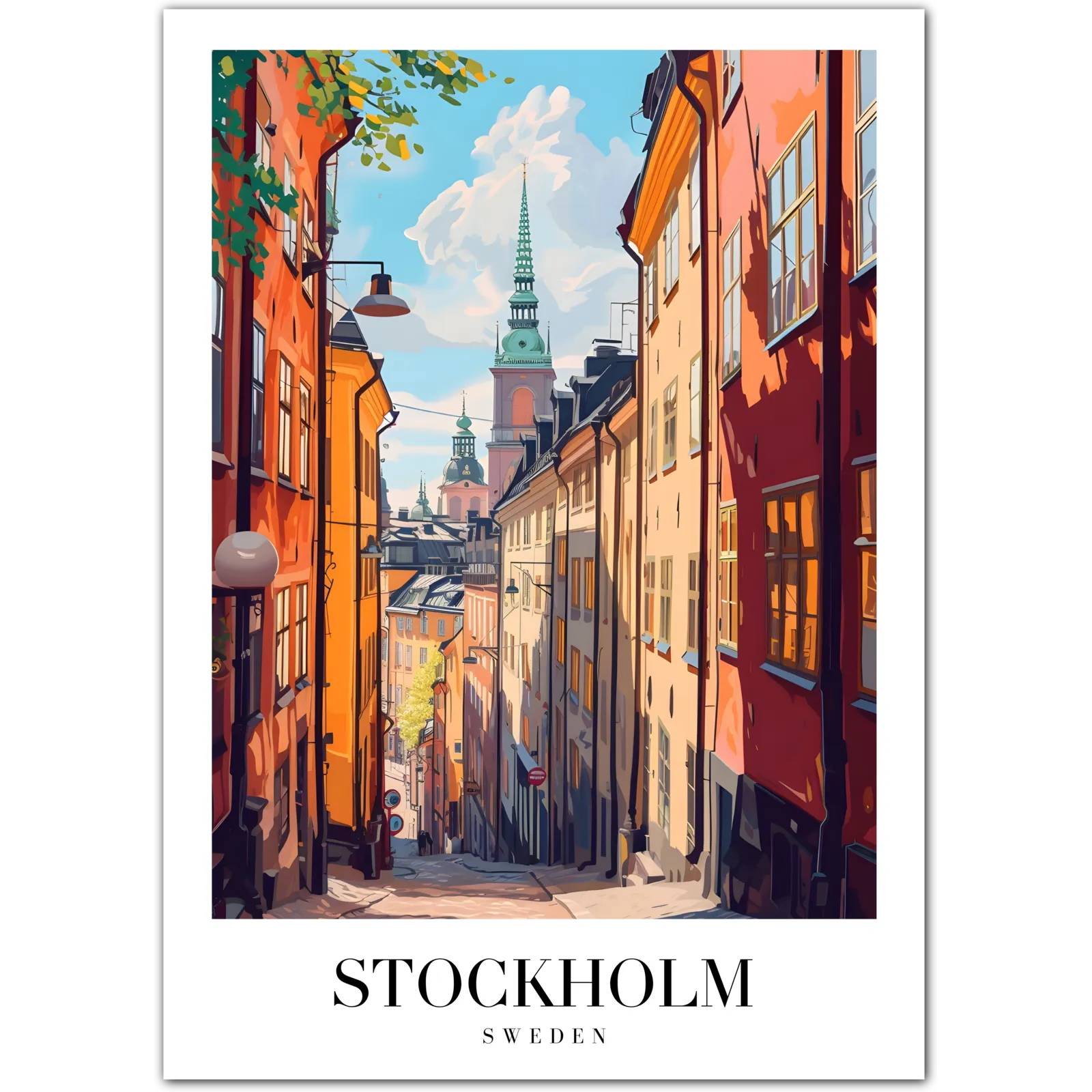 Stockholm’s Old Town: Swedish Cityscape Art Print