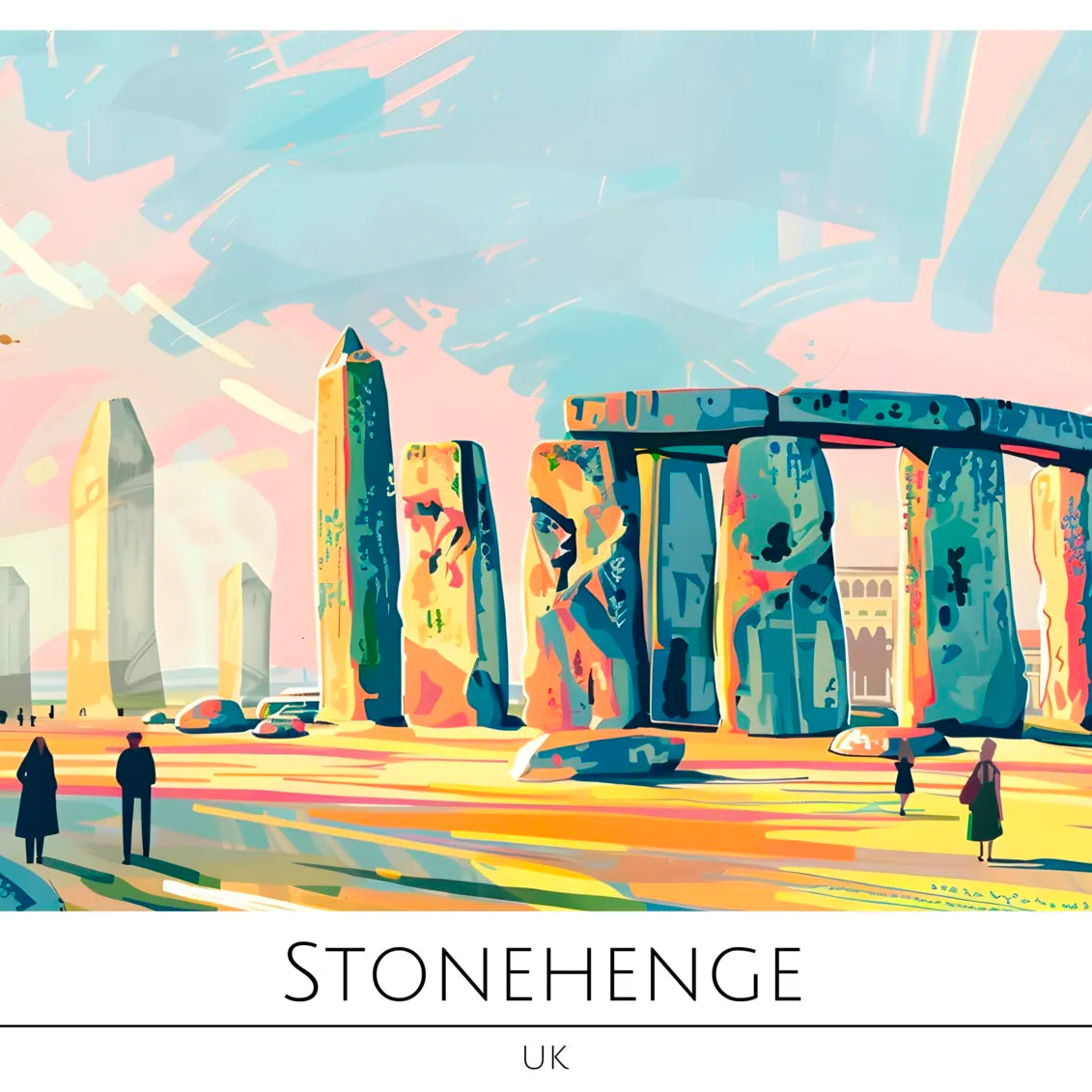 Stonehenge at Sunset with Golden Glow Art Print 3