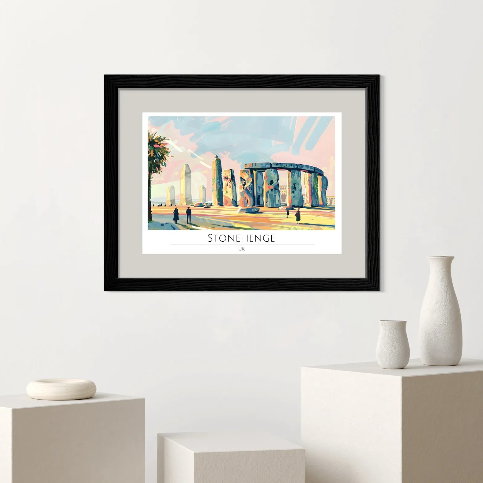Stonehenge at Sunset with Golden Glow Art Print 2