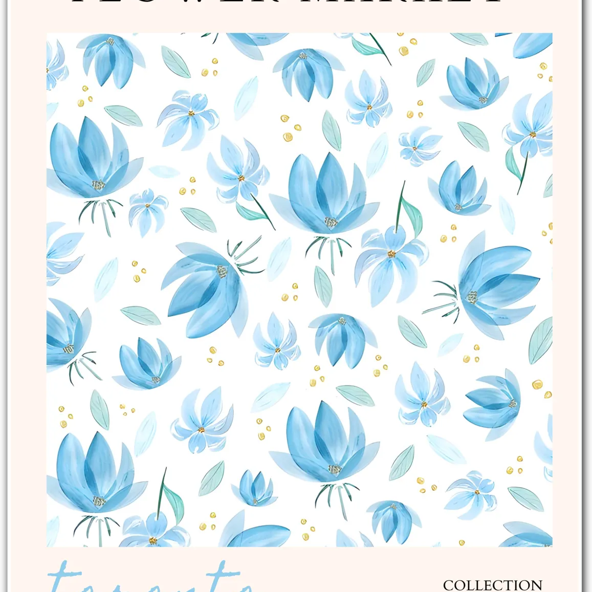 Cool Petal Drift – Toronto Blue Bloom Print