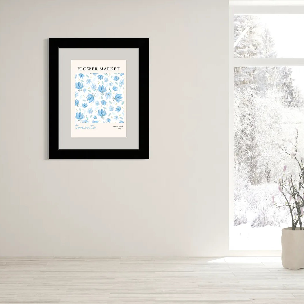 Cool Petal Drift – Toronto Blue Bloom Print