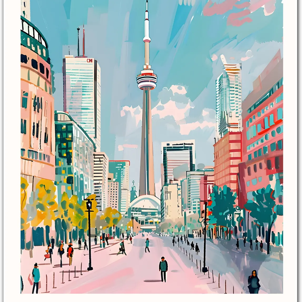 Toronto Art Print – Iconic Canadian Skyline and Urban Landscape