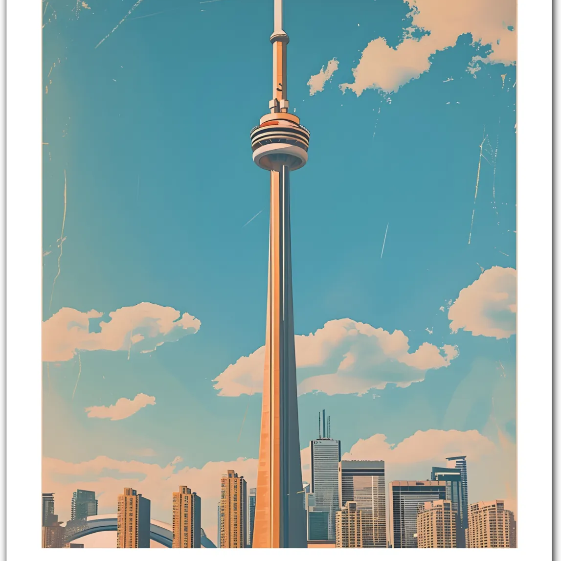 Toronto’s Iconic CN Tower: Canadian Cityscape Art Print
