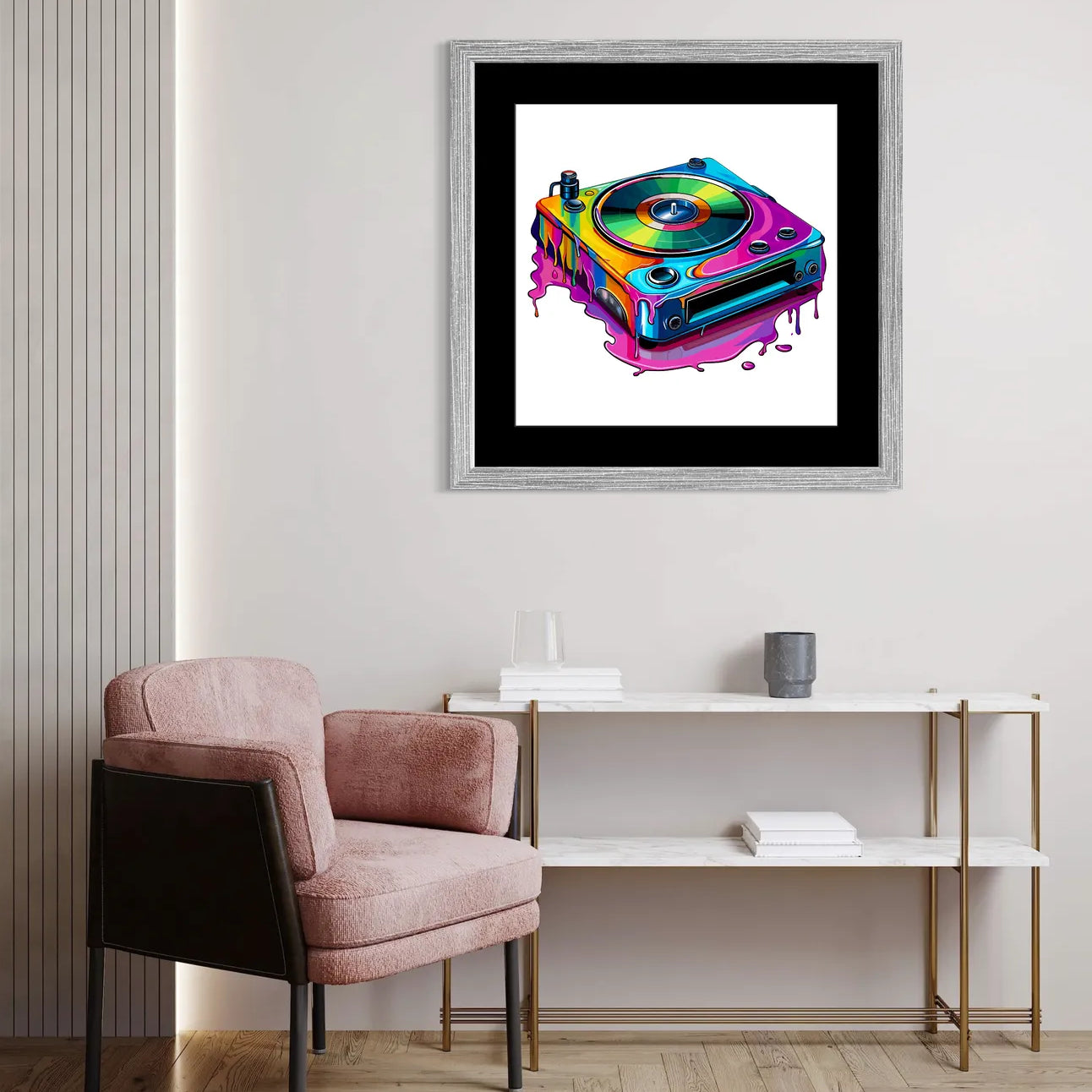 Funky Turn-Table Paint Splashes Art Print 2