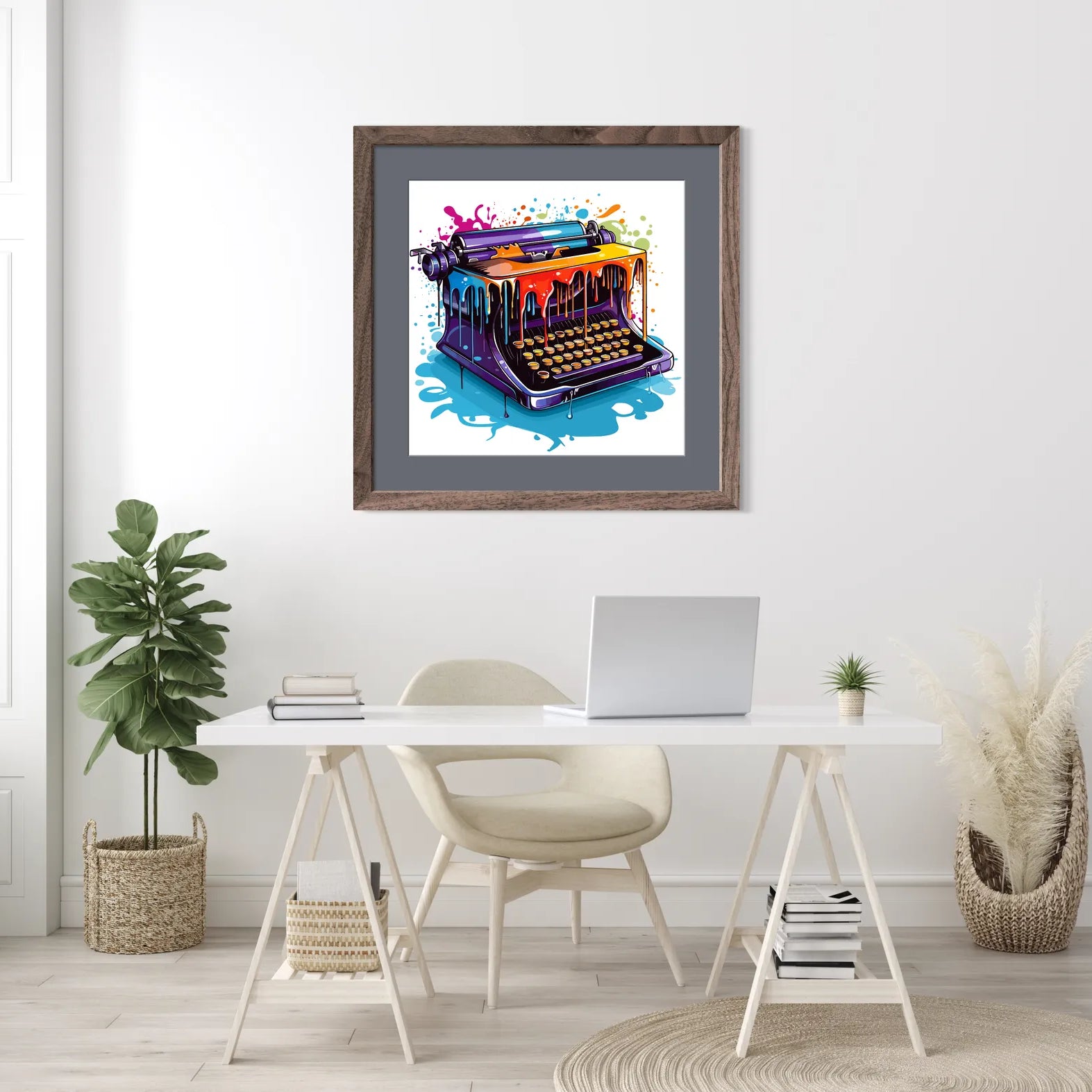 Vibrant Paint Splash Classic Typewriter Art Print 2