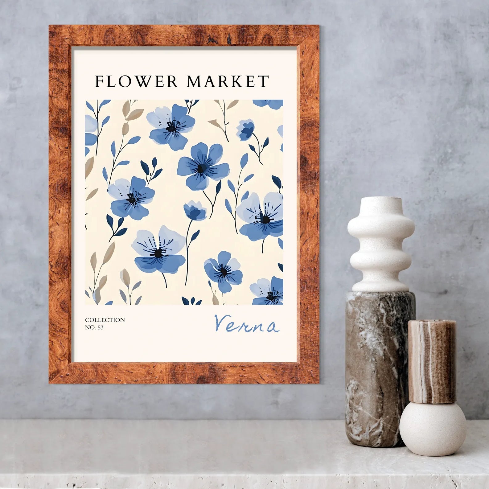 Azure Petalscape – Verna Modern Floral