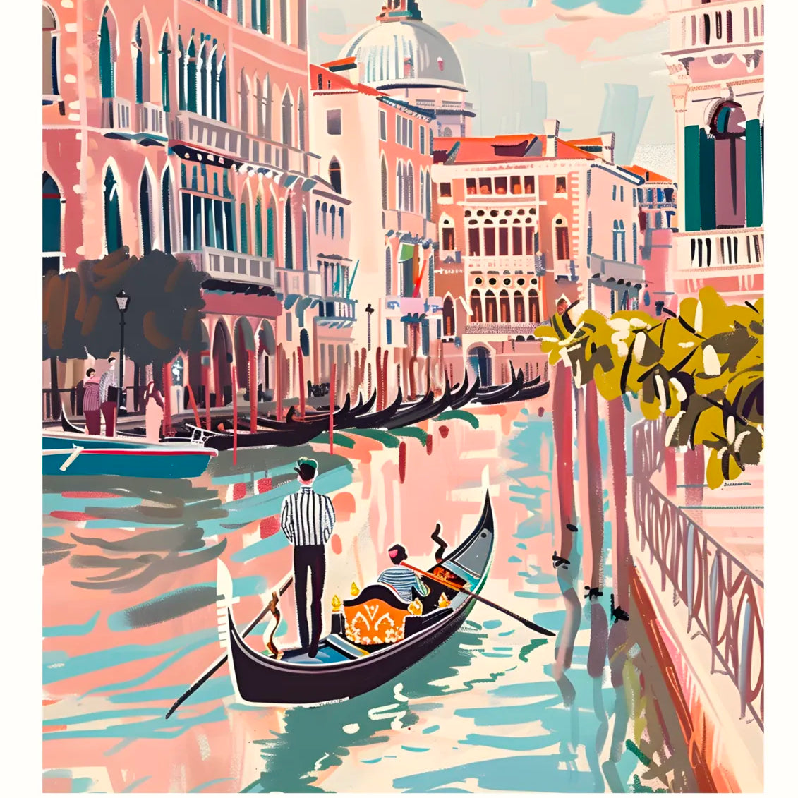 Venice Canal Scene With Santa Maria della Salute Art Print 3