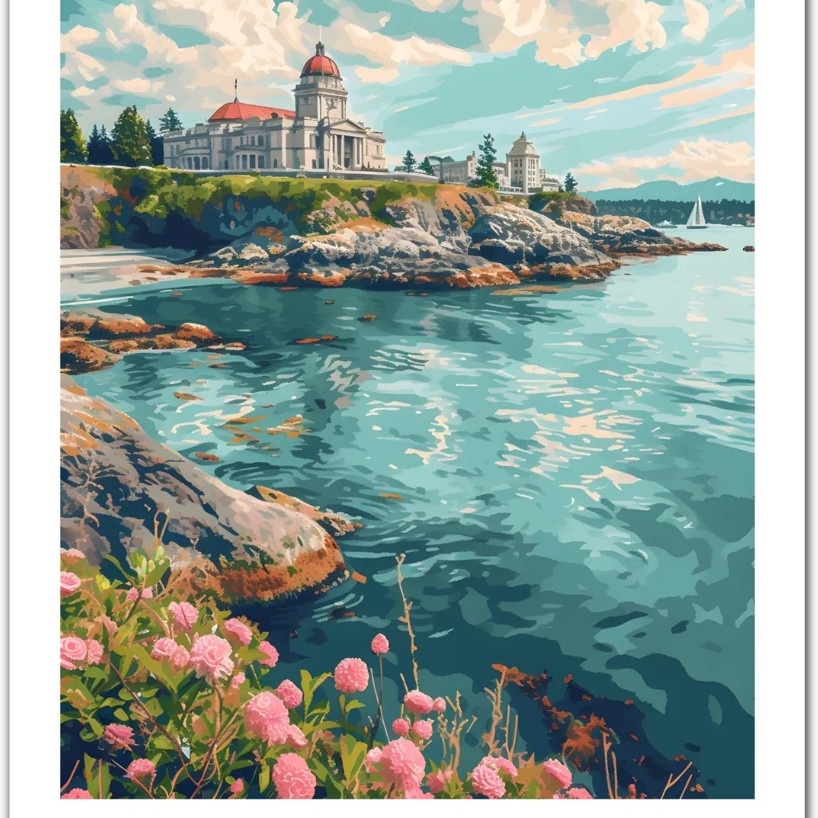 Victoria Coastal Views: Elegant British Columbia Art Print