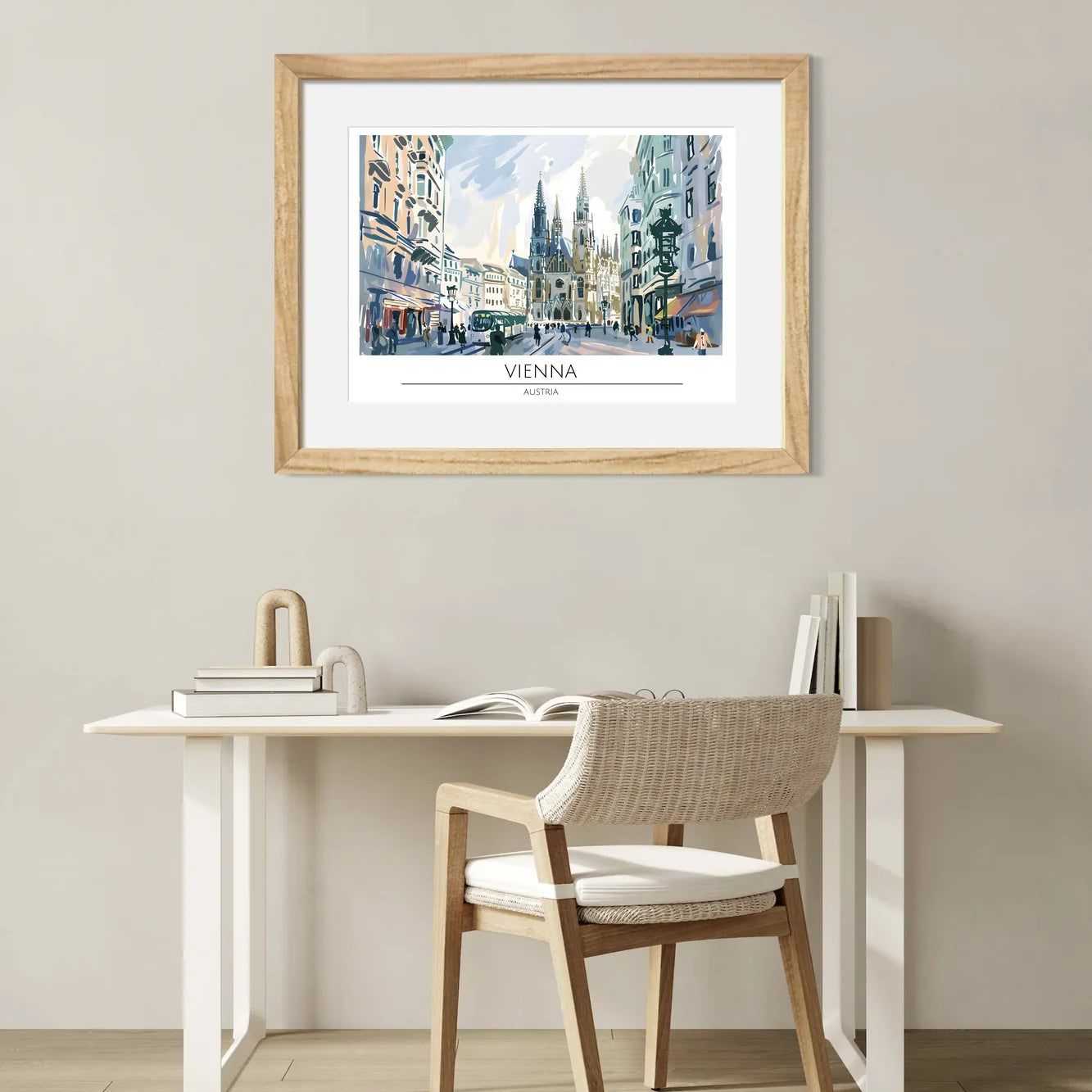 Vienna Market Square with Gothic Church Art Print 2