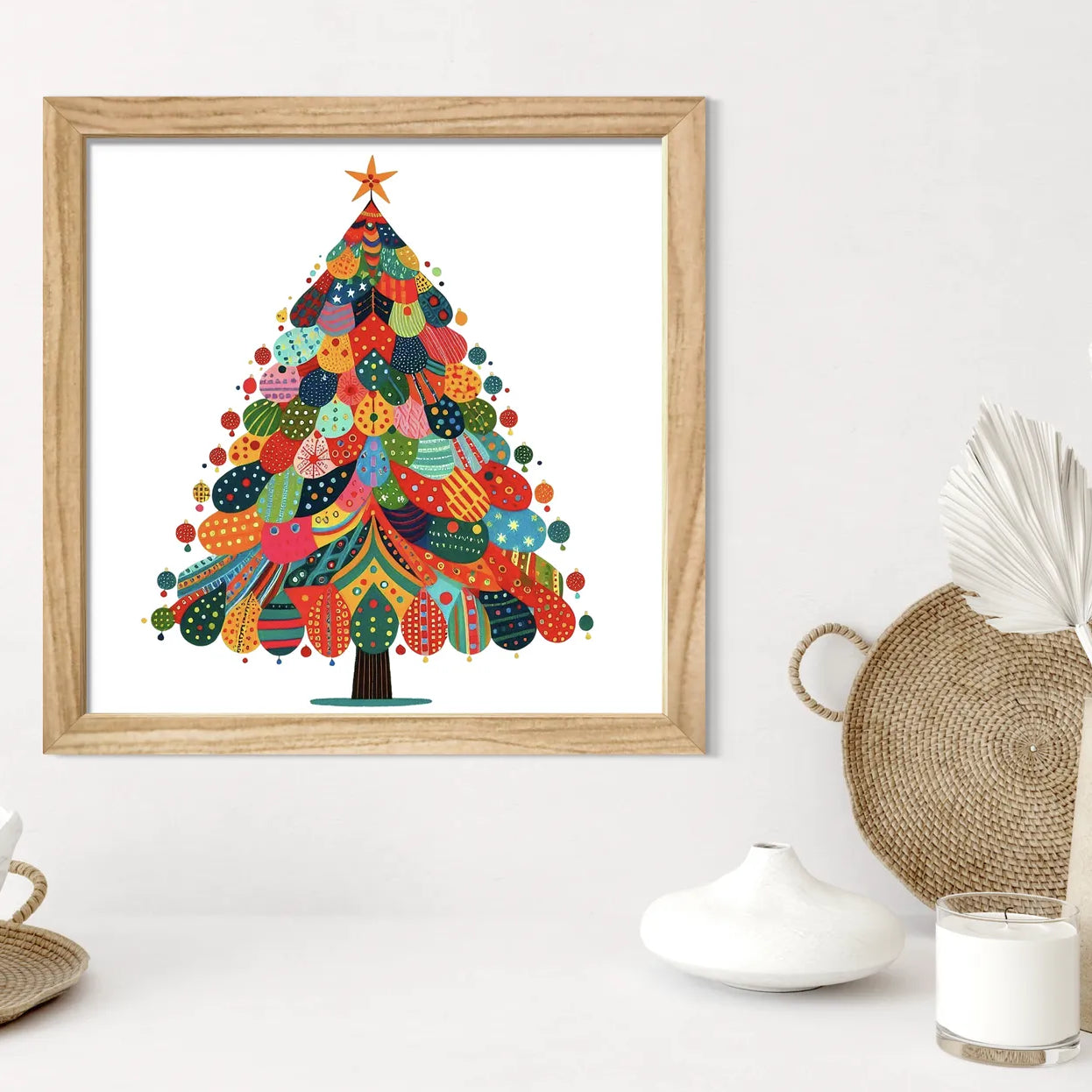 Patchwork Petal Christmas Tree Art Print 2