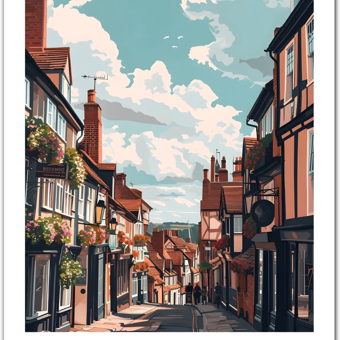 Charming York: Historic English Streetscape Art Print