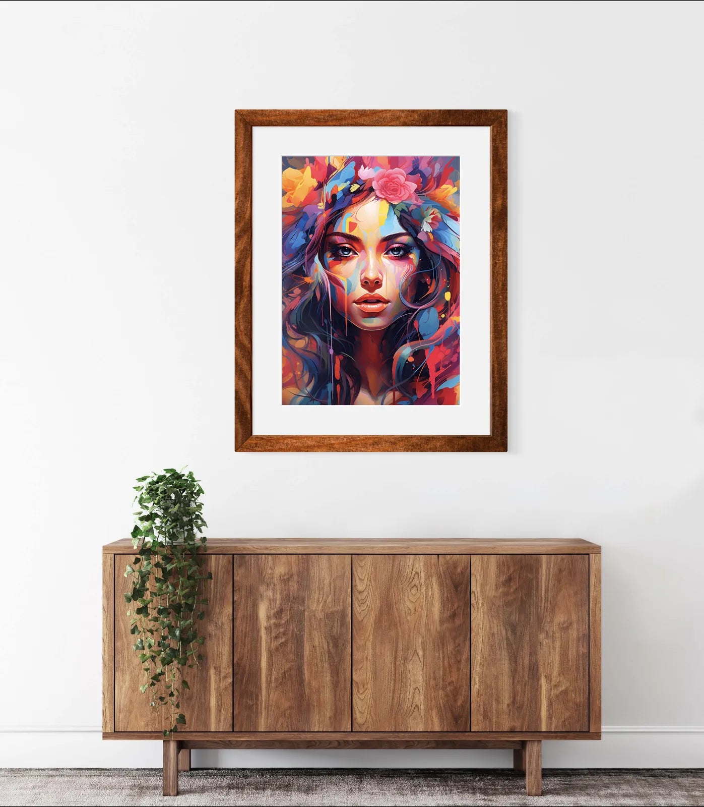 Sweet Young Lady In Flowers Art Print 2