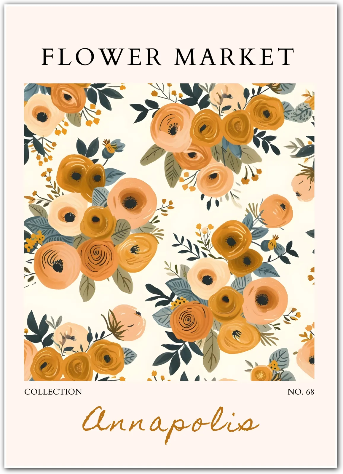 Golden Bloom Floral Art Print – Annapolis Flower Market