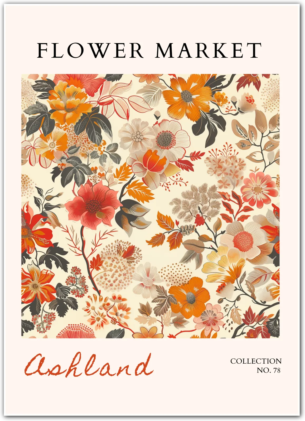 Ashland Meadow Tapestry – Vintage-Inspired Floral Art in Autumn Tones