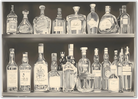 Vintage Aged Spirits Bar Shelf Art Print