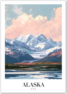 Alaska USA Art Print – Majestic Snow-Capped Mountains and Wilderness