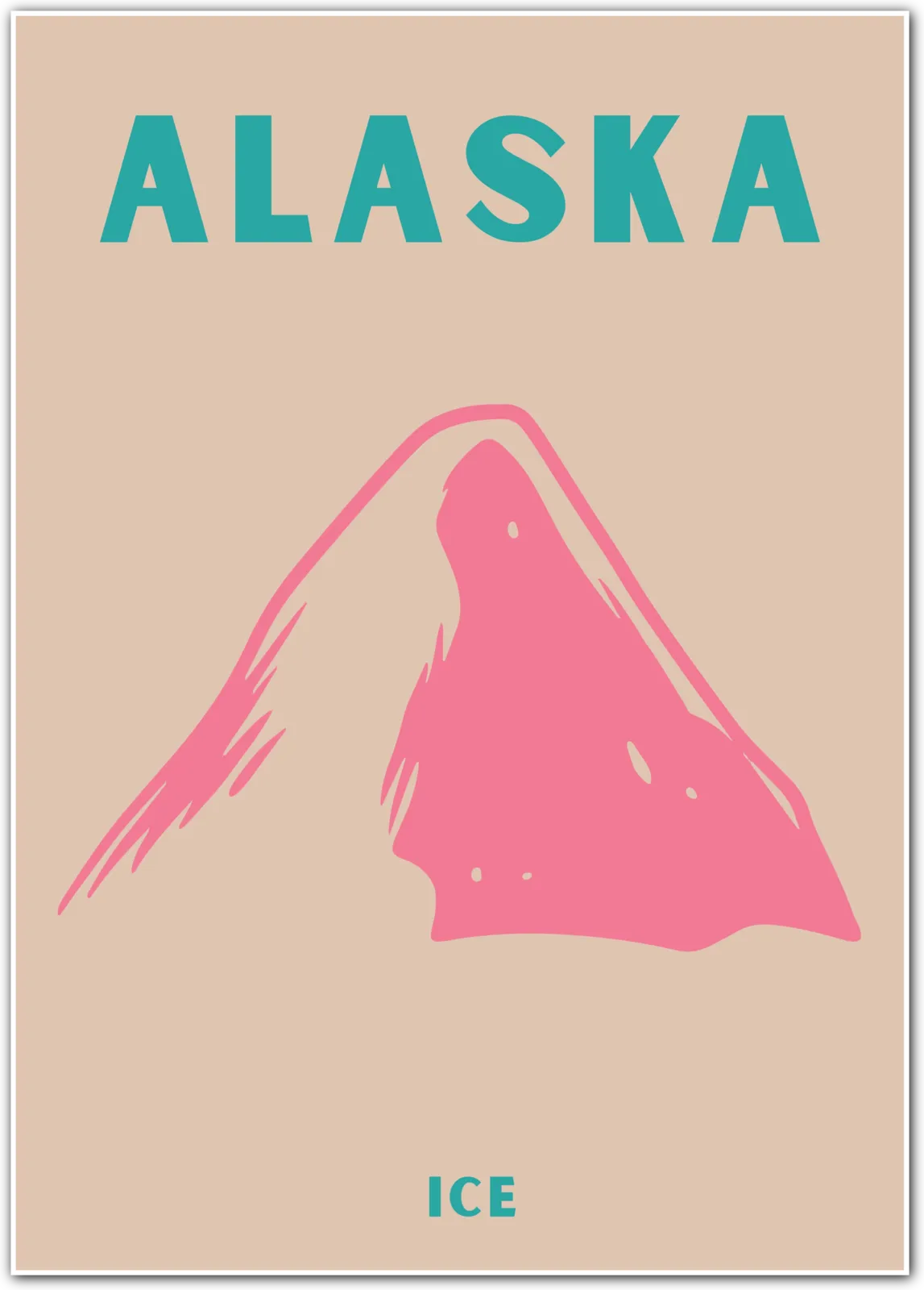 Alaska Glacial Mountain Minimalist Art Print