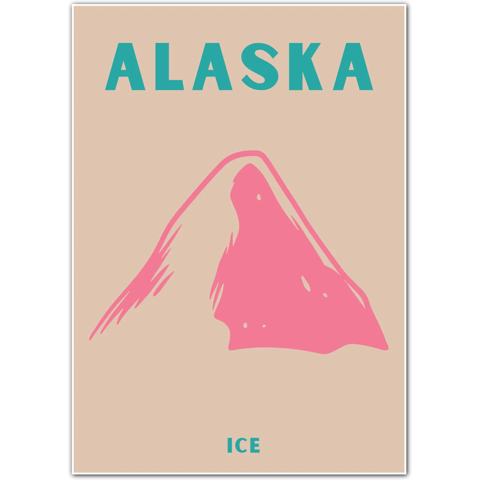 Alaska Glacial Mountain Minimalist Art Print