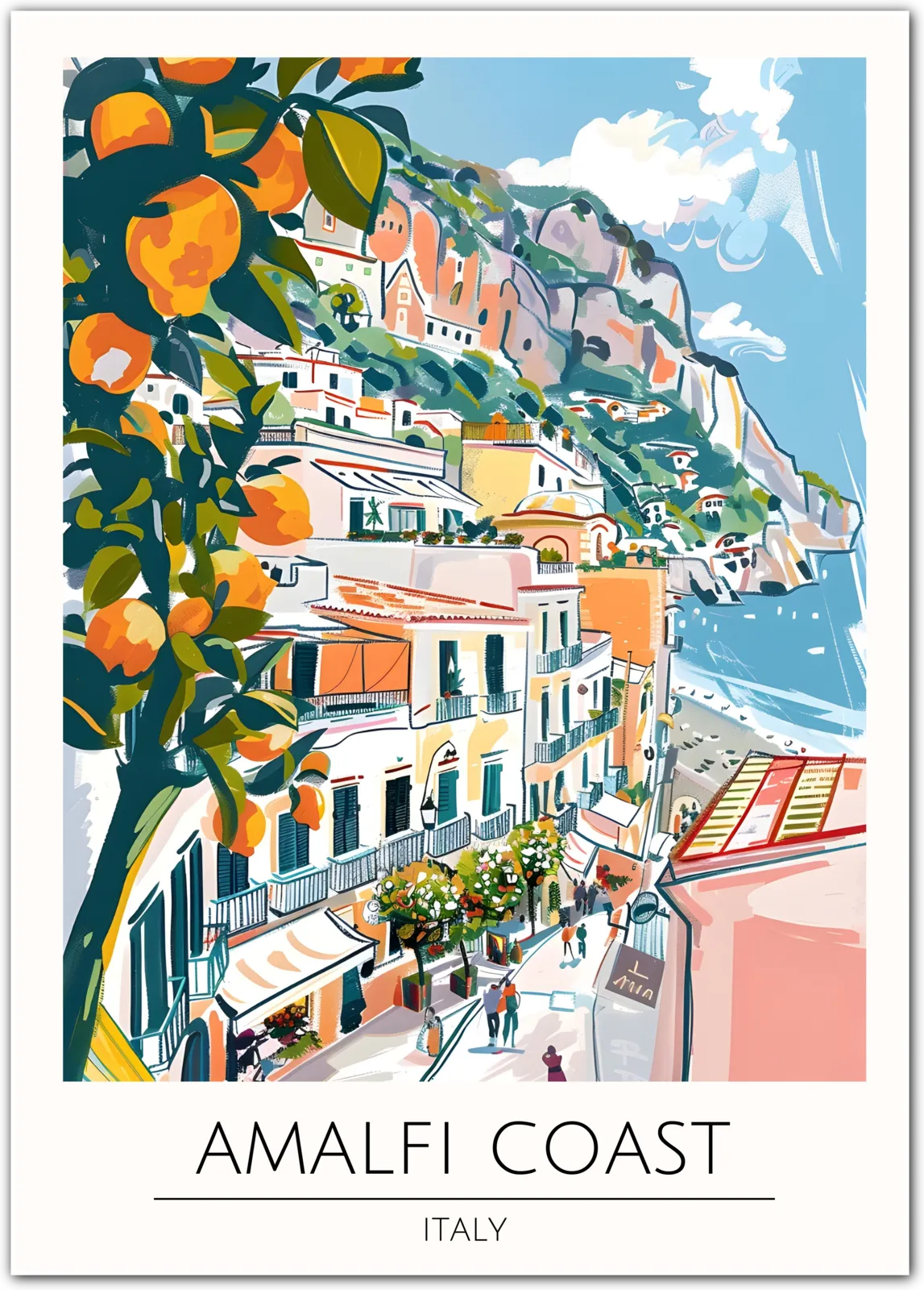 Amalfi Coast Art Print - Scenic View of Italy’s Stunning Seaside Towns