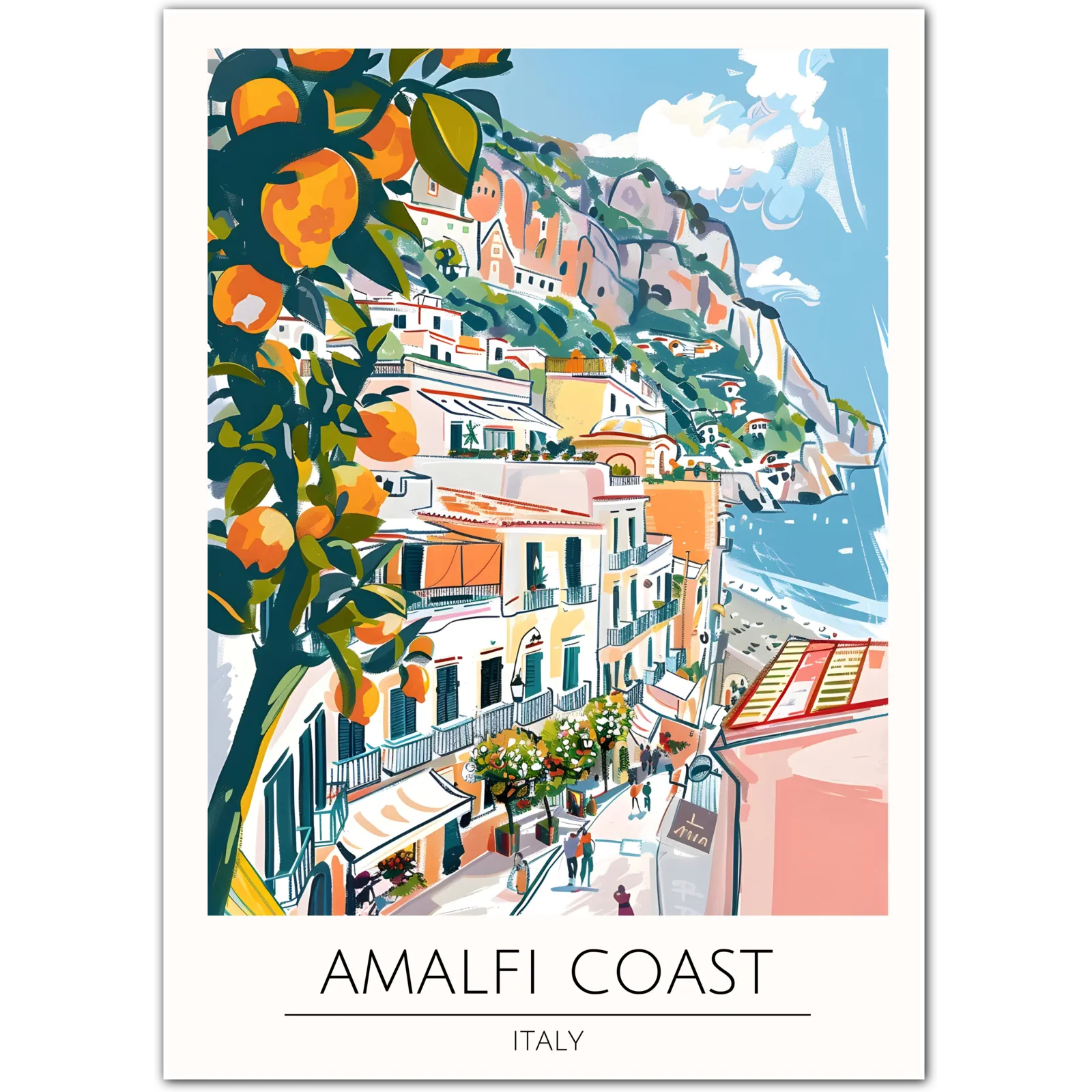 Amalfi Coast Art Print - Scenic View of Italy’s Stunning Seaside Towns