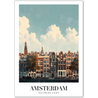 Amsterdam Netherlands Art Print – Canal View and Iconic Architecture