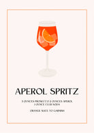 Aperol Spritz Cocktail Art Print – Minimalist Retro Decor 3