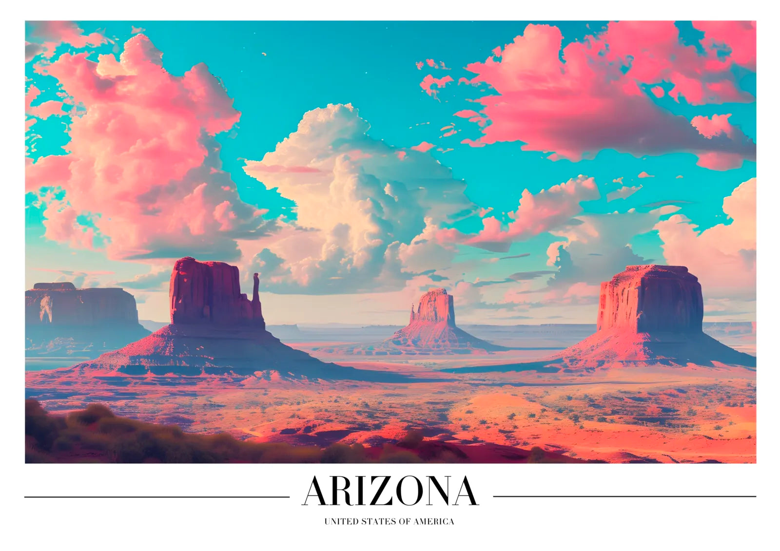 Arizona Desert Art Print with Vast Dune Landscape 3