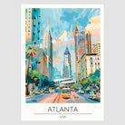 Downtown Atlanta Cityscape in Pastel Shades Art Print 1