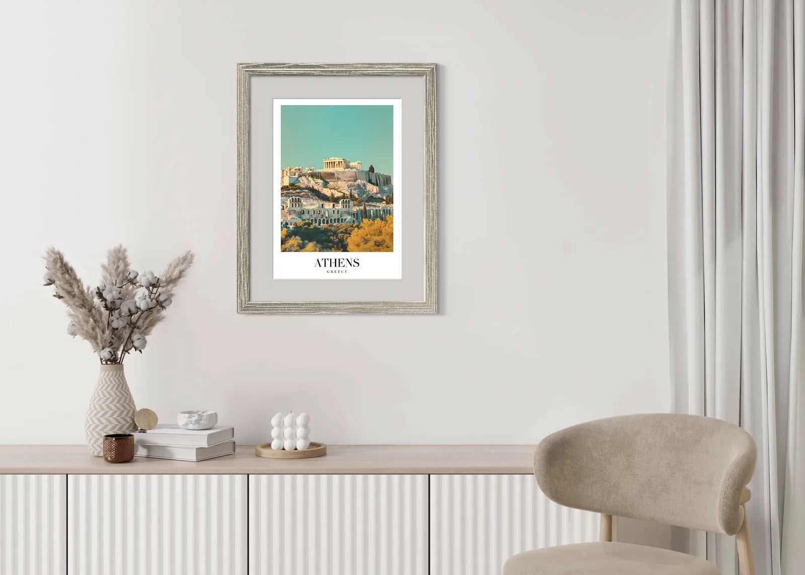 Athens Greece Art Print – Parthenon and Ancient Ruins in Warm Tones