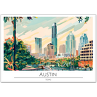 Vibrant Austin Cityscape - Texas Skyline Art Print