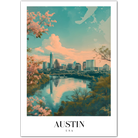 Austin USA Art Print – City Skyline with River and Nature