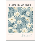 Beirut Daisy Dream – Elegant Botanical in Soft Blue and Cream