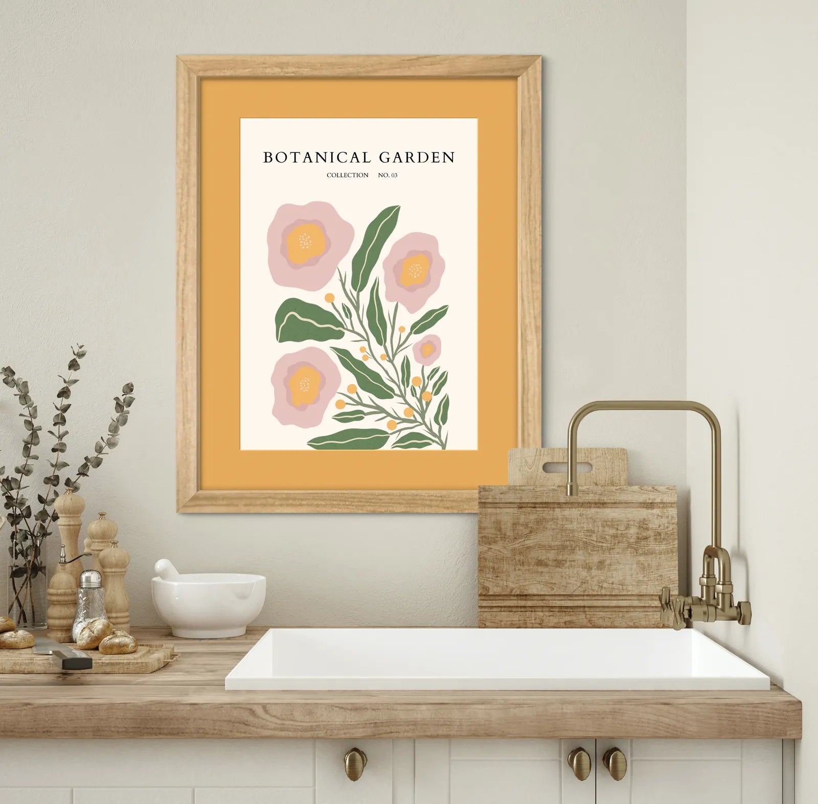 Blush Camellia Garden Art Print