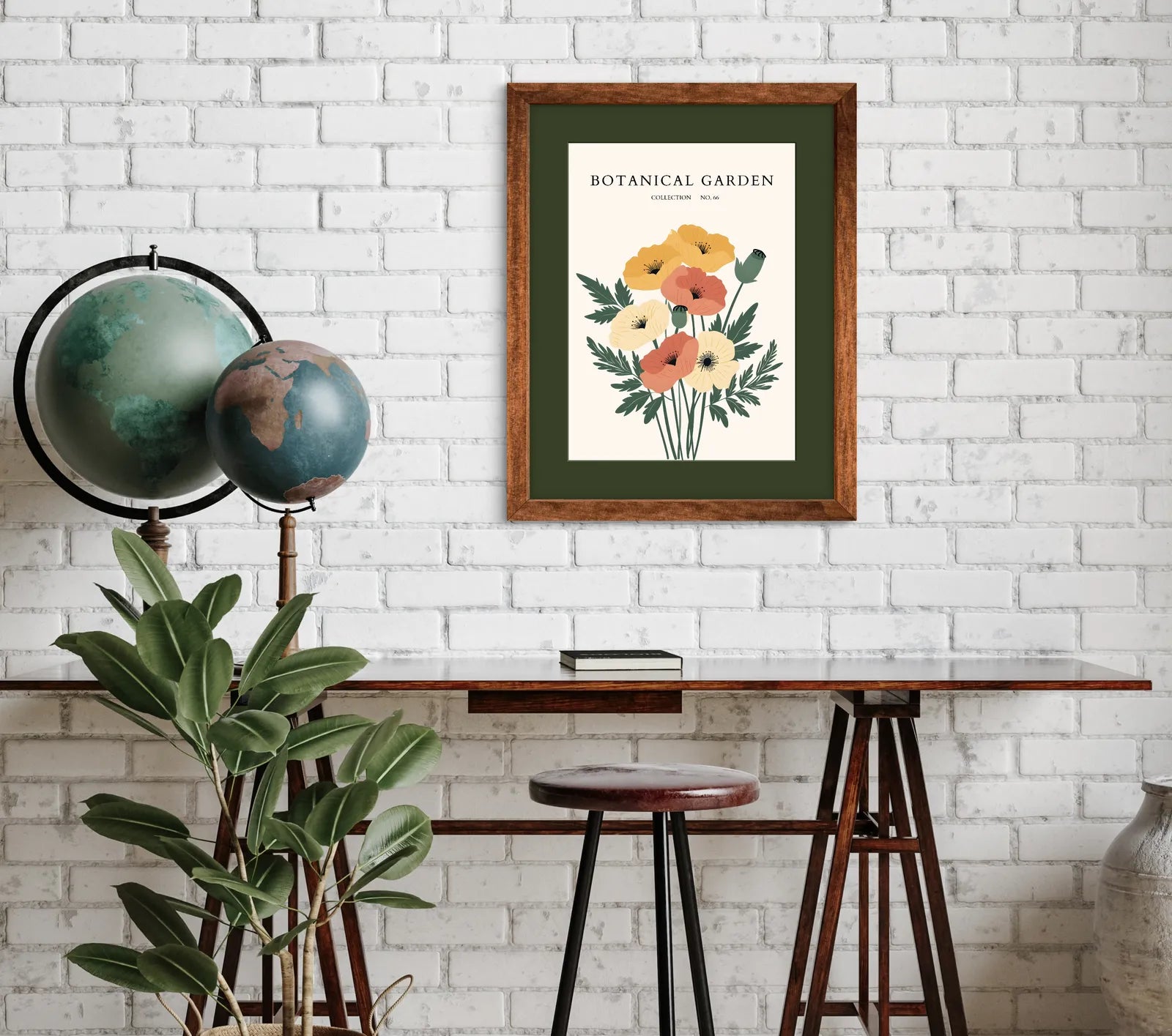 Golden Glow: Radiant Poppy Bouquet Art Print