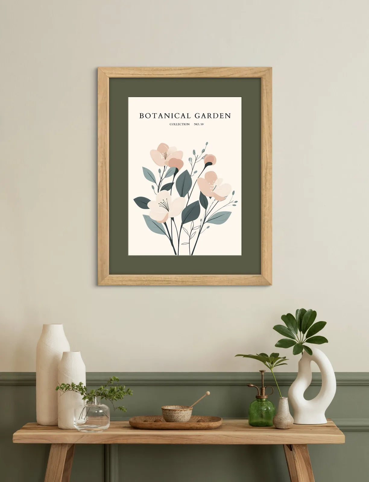 Cream Petal Harmony – Minimal Wild Rose Botanical Print
