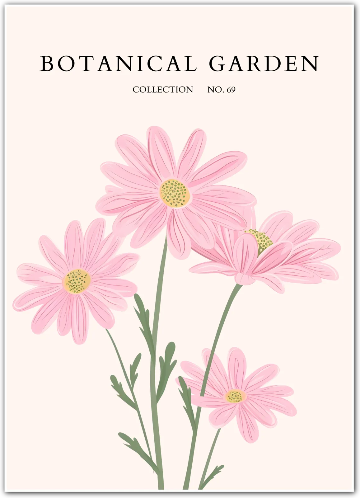 Pink Daisy Delight – Cheerful Pastel Floral Art
