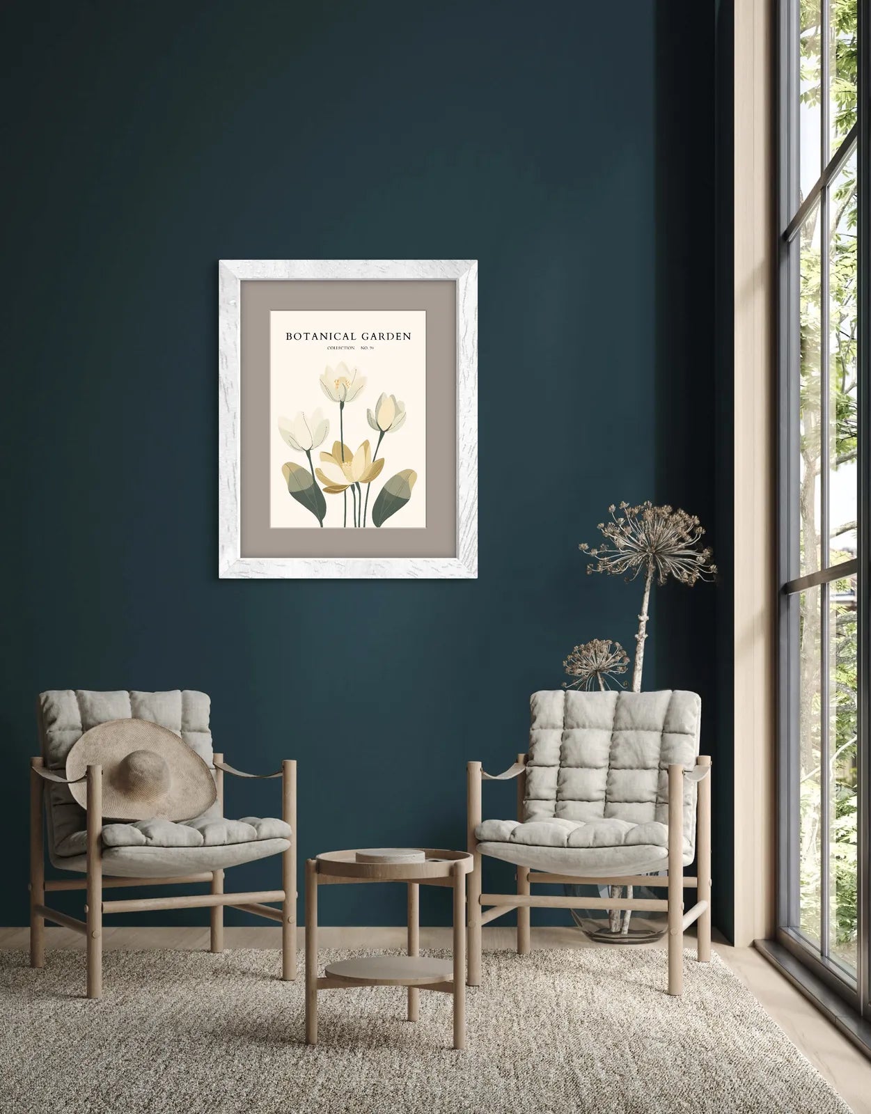 Cream Lotus Elegance – Modern Tranquil Floral Art