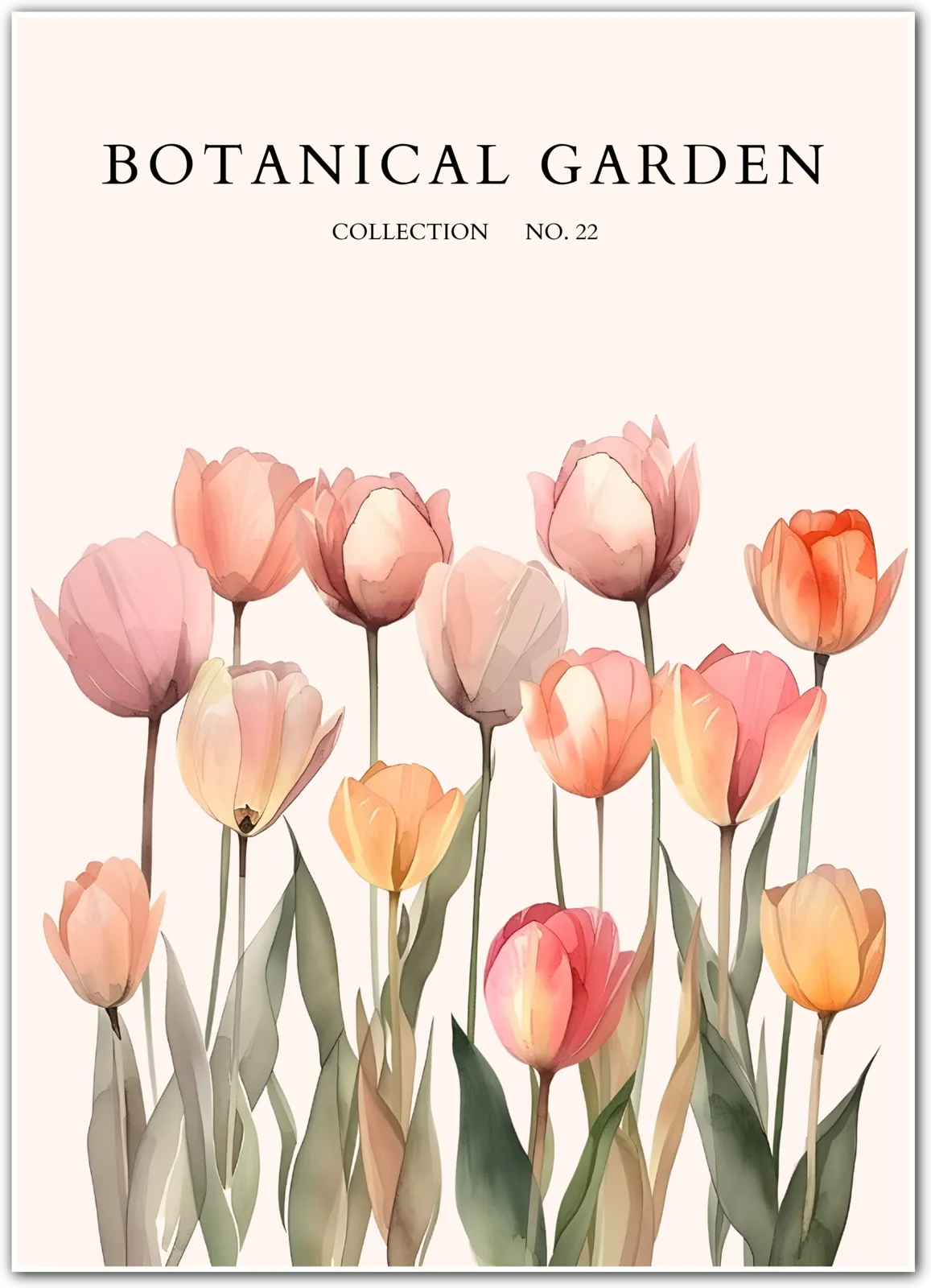 Pastel Tulip Harmony Botanical Print