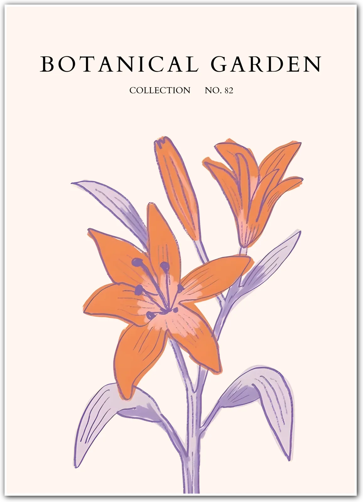 Tangerine Lily Energy – Bold Artistic Floral Print