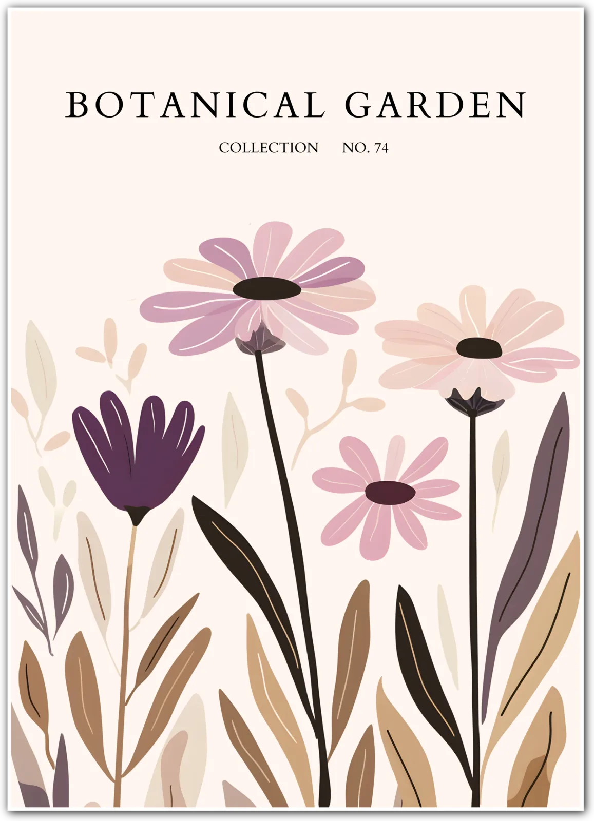 Vintage Petal Medley – Earthy Pink Botanical Print