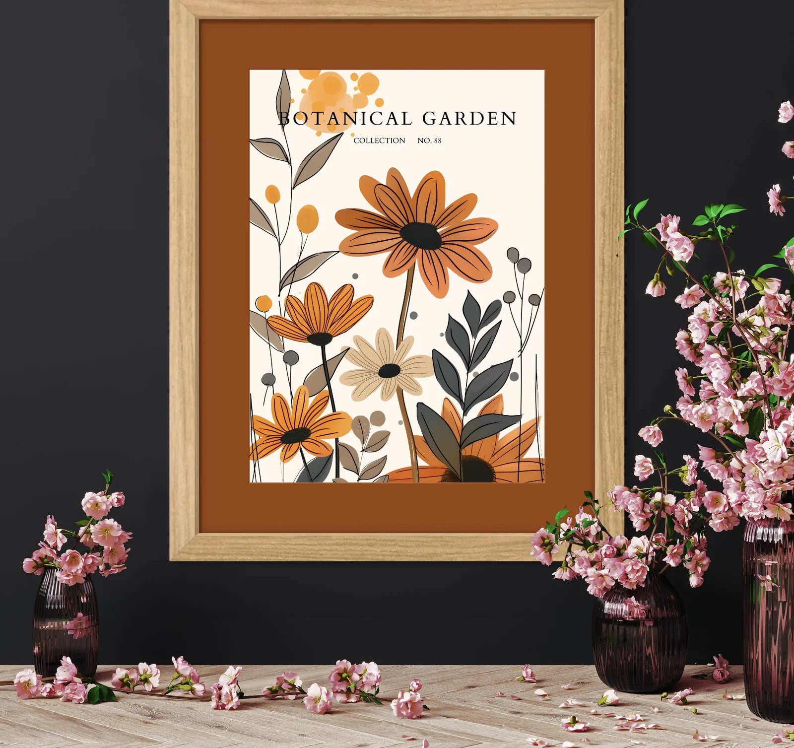 Retro Marigold Daisies – Playful Flower Power on Soft Canvas