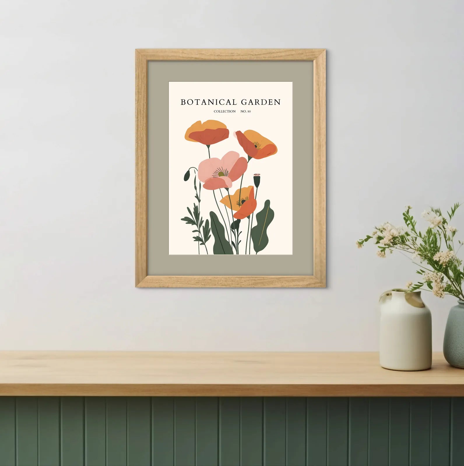 Golden California Poppies Art Print – Warm Wildflower Field Illustration