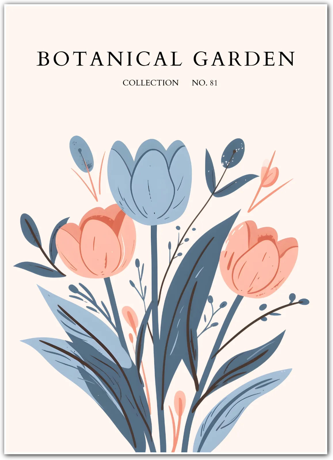 Sunset Petal Poppy Art Print – Warm Red and Apricot Floral Illustration