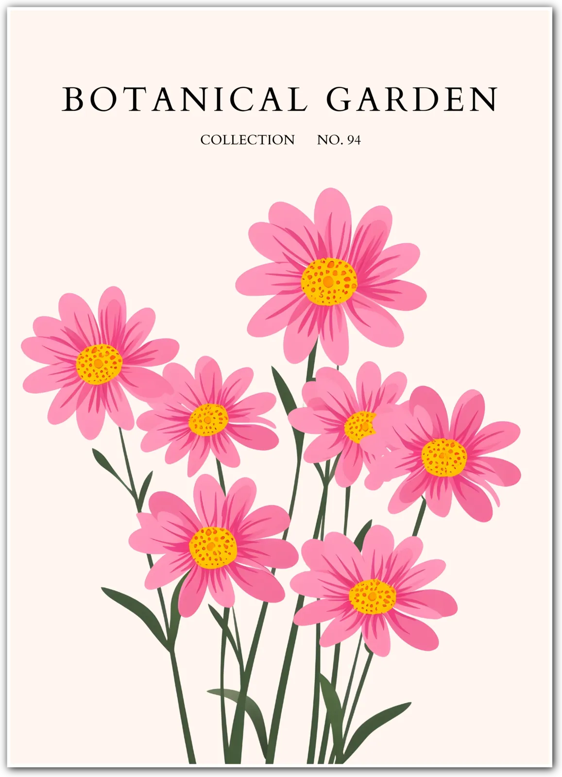 Pastel Harmony Floral Art Print – Trio of Stylised Spring Blooms